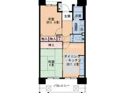 URパークタウン西武庫 7号棟(2DK/9階)の間取り写真