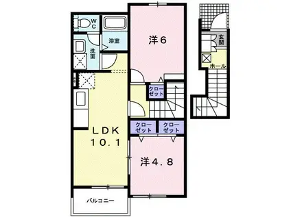 サンリット G(2LDK/2階)の間取り写真