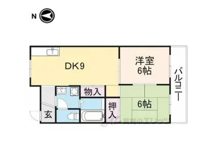 山善ハイツ(2LDK/1階)の間取り写真