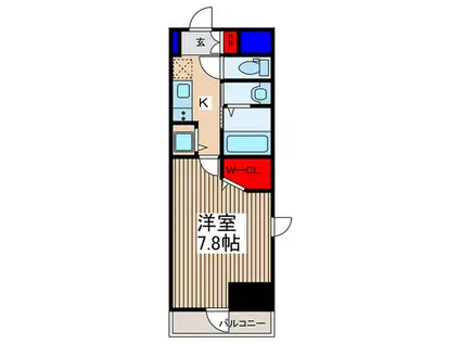 スアヴィス鳩ケ谷(1K/4階)の間取り写真