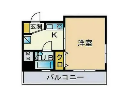 福岡TEメゾン高砂(ワンルーム/5階)の間取り写真