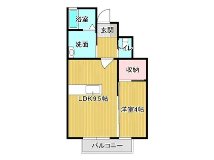 DUMBO(1LDK/1階)の間取り写真