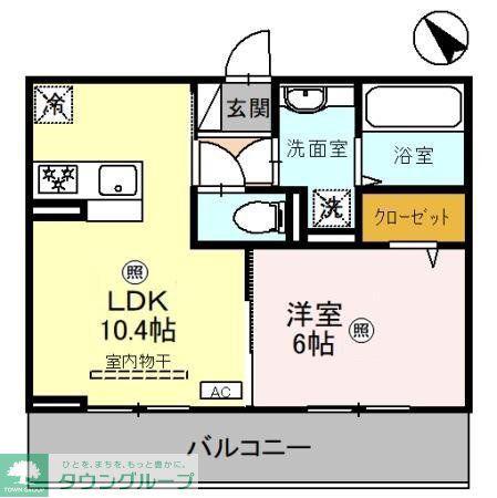 DーROOM歌川町(1LDK/3階)の間取り写真
