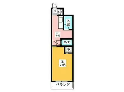 リアライズ西山台(1K/3階)の間取り写真