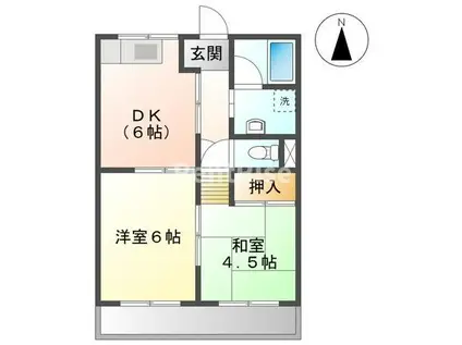 アメニティハイム21(2DK/2階)の間取り写真