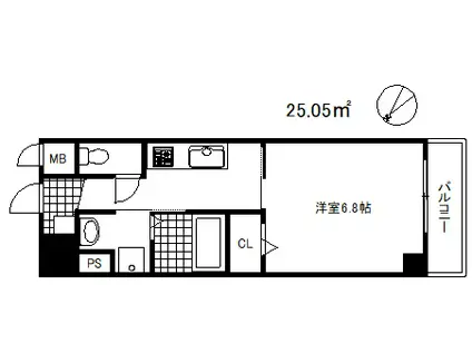 ネスト割塚(1K/1階)の間取り写真