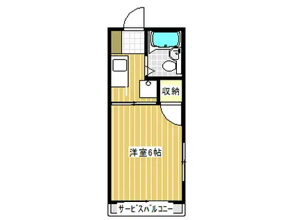 カサグランデ(1K/1階)の間取り写真