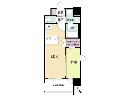 ブランシエスタ南吹田パークサイド(1LDK/2階)の間取り写真