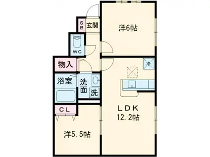 5/1菊池市泗水町2LDK B(2LDK/1階)の間取り写真