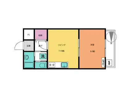 パレ・ドール五反野(1DK/3階)の間取り写真