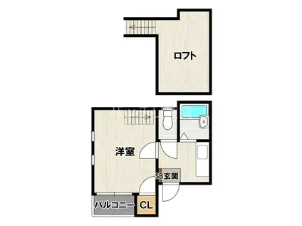 EPOCH大橋南(1K/1階)の間取り写真