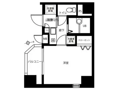 エスコート芝公園(1K/2階)の間取り写真