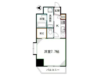 CASA DOMANI(1K/4階)の間取り写真