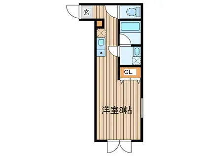 シェルガーデンMAKO(ワンルーム/1階)の間取り写真