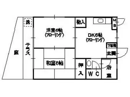 柳河内ハイツ(2DK/1階)の間取り写真