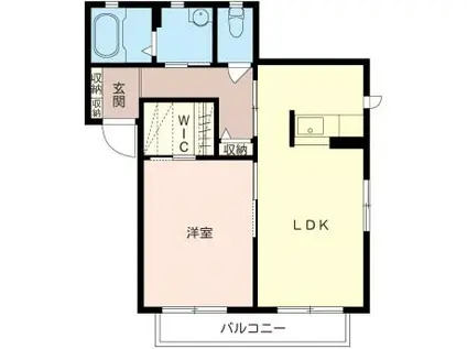 ROSA(1LDK/2階)の間取り写真