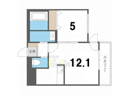 バーニーズ ヴィスタ(1LDK/4階)の間取り写真