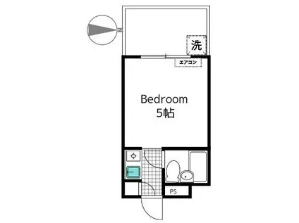 倉田ビル(ワンルーム/3階)の間取り写真