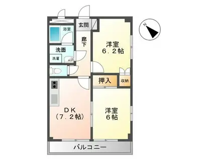 グレースヴィラ(2DK/3階)の間取り写真