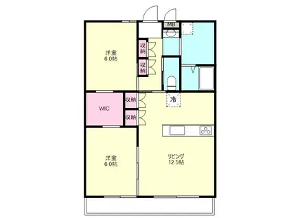 木造マンション 断熱等級7(2LDK/2階)の間取り写真