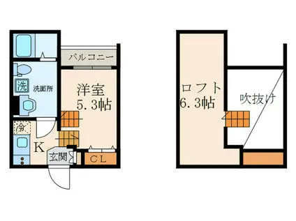 IMPERIAL TOWER(1K/1階)の間取り写真