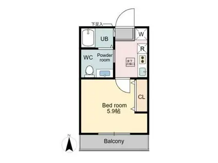 GH富岡アパートメント(1K/1階)の間取り写真