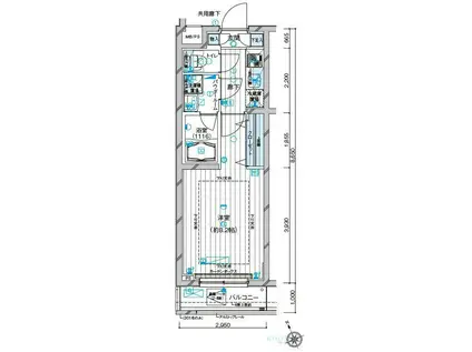 メインステージ都立家政(1K/4階)の間取り写真