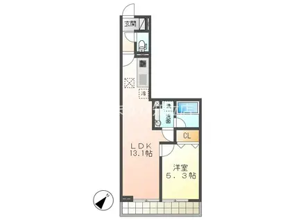 ＪＲ東海道本線 安城駅 徒歩5分 3階建 新築(1LDK/1階)の間取り写真