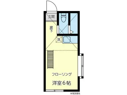MAHALO横浜(ワンルーム/2階)の間取り写真