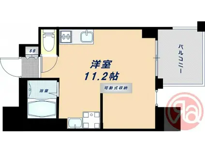 DOUBLE NINE RESIDENCE TENNOJIMINAMI(ワンルーム/9階)の間取り写真