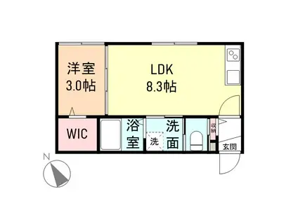 リフージョ太閤山II(1LDK/2階)の間取り写真