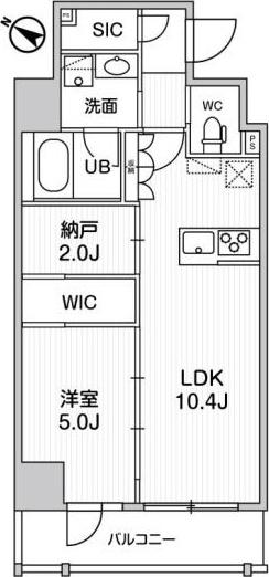 ステージグランデ日本橋人形町(1LDK/5階)の間取り写真