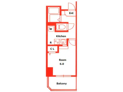 パウロニアバレーテイク2ポートサイド(1K/4階)の間取り写真