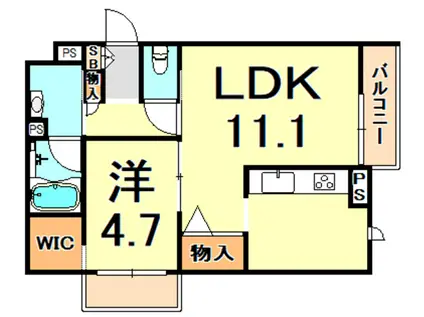 シャーメゾン ファミリア(1LDK/3階)の間取り写真