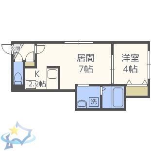 CENTNIA山の手(1LDK/4階)の間取り写真