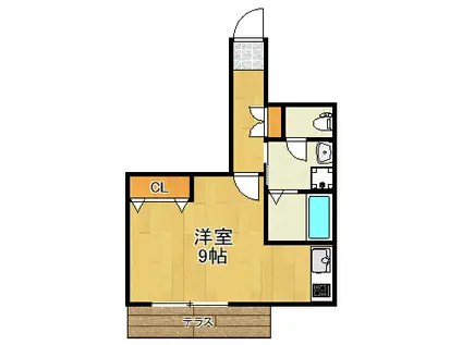 ソノアカーサ(1K/1階)の間取り写真