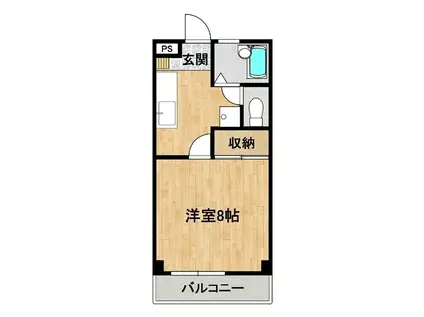 すばるコーポC棟(1K/1階)の間取り写真