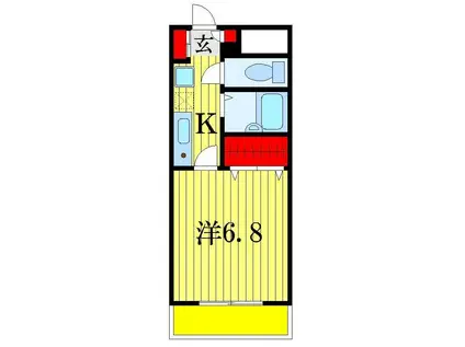 リッツコート西船橋(1K/1階)の間取り写真