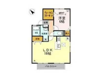 サンハイツフレマリールA(1LDK/1階)の間取り写真