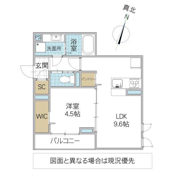 レーヴ・ウェル松代(1LDK/2階)の間取り写真