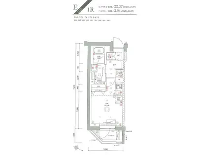 アゼスト阪東橋2(1K/9階)の間取り写真