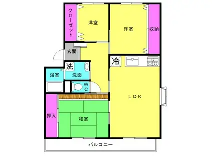 グレース蓮池(3LDK/1階)の間取り写真