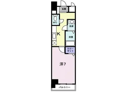 ラ・ヴィータ(1K/3階)の間取り写真