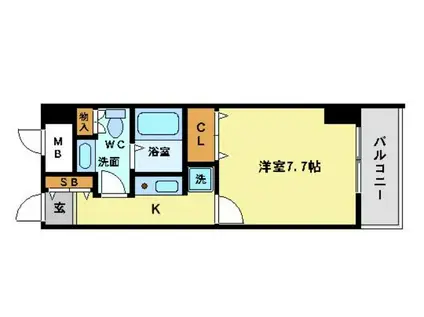 シャイン&シャイン55(1K/9階)の間取り写真