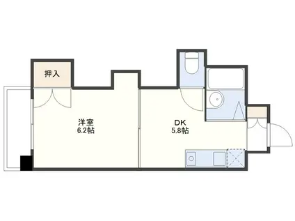 ウォーターフロント出島(1DK/7階)の間取り写真