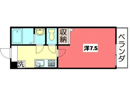  アークリード洛北II(1K/4階)の間取り写真