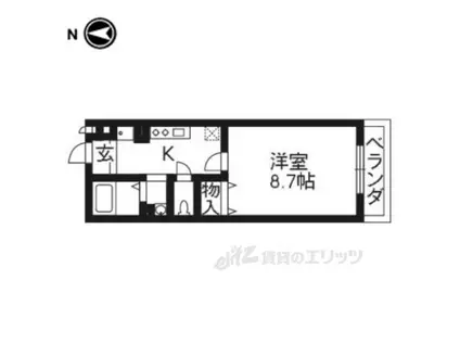 シュペリールB棟(1K/1階)の間取り写真