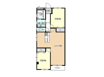 メゾンあづま(2LDK/1階)の間取り写真