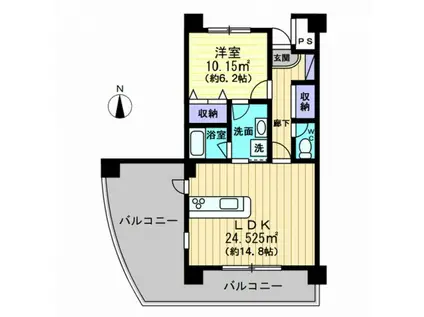 アルベールSEI(1LDK/2階)の間取り写真