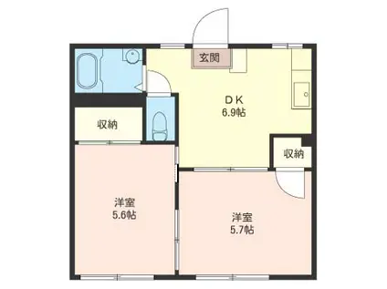 SHM ファーム ハイツ A(2DK/1階)の間取り写真